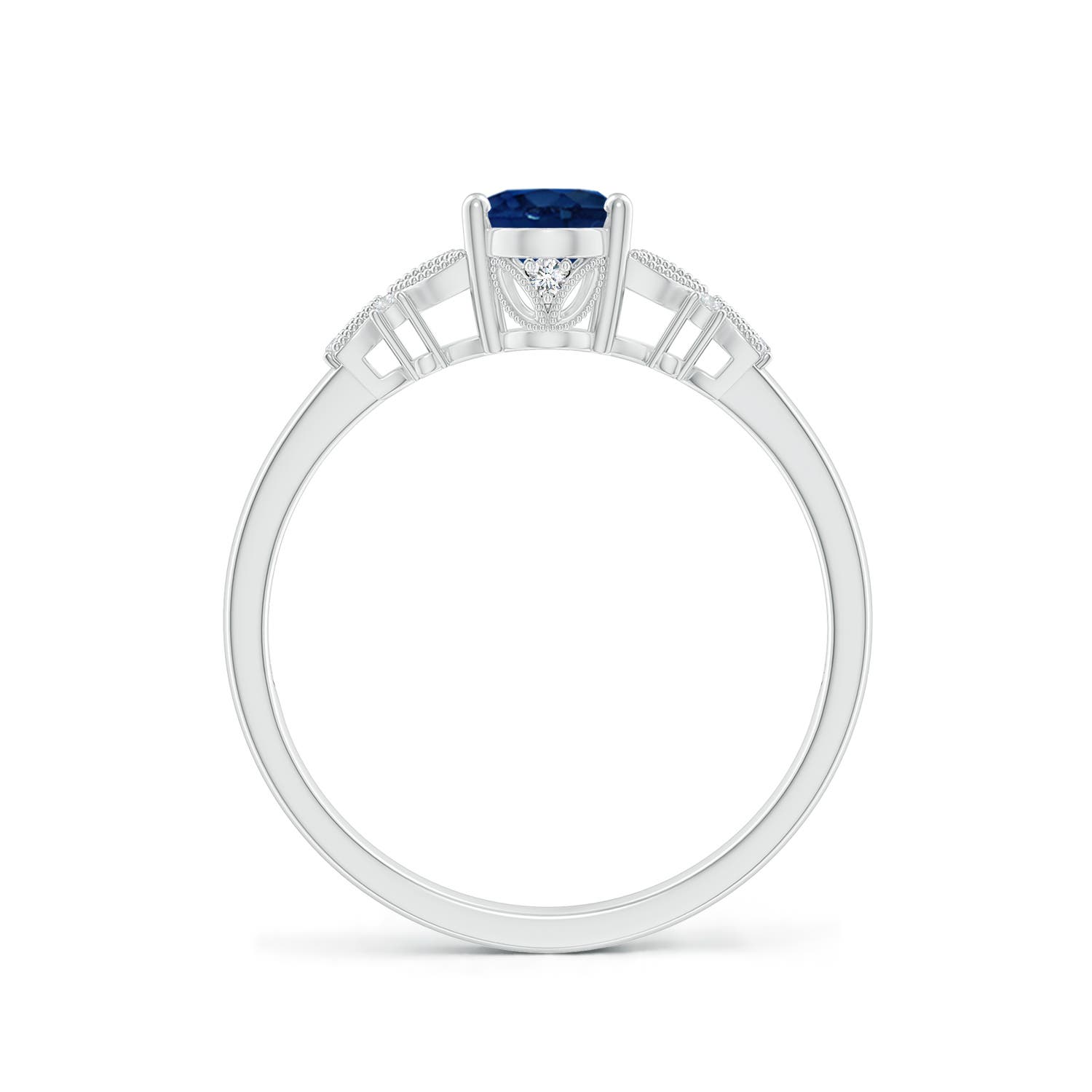 AA - Blue Sapphire / 0.92 CT / 14 KT White Gold