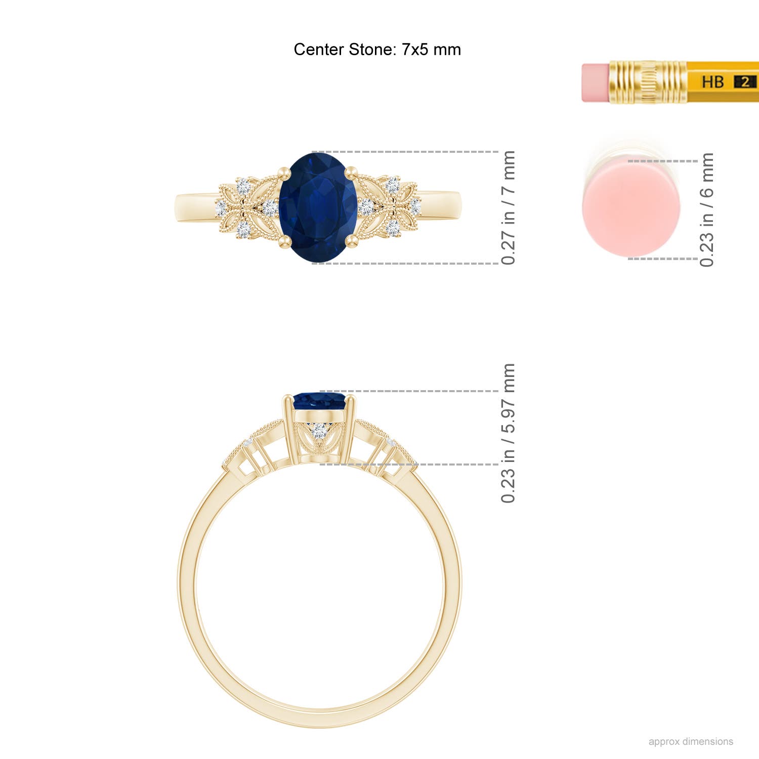 AA - Blue Sapphire / 0.92 CT / 14 KT Yellow Gold