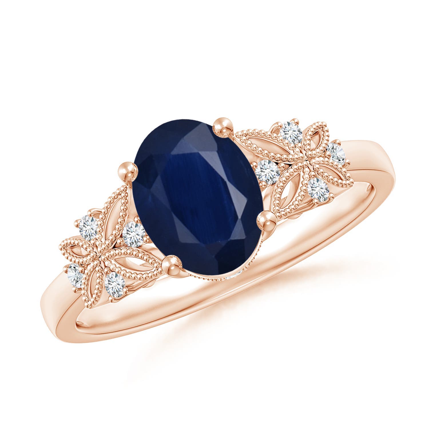 A - Blue Sapphire / 1.65 CT / 14 KT Rose Gold