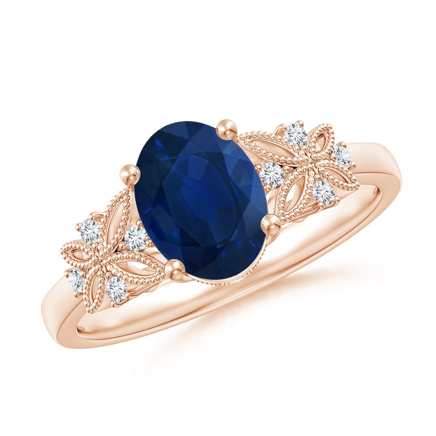 AA - Blue Sapphire / 1.65 CT / 14 KT Rose Gold