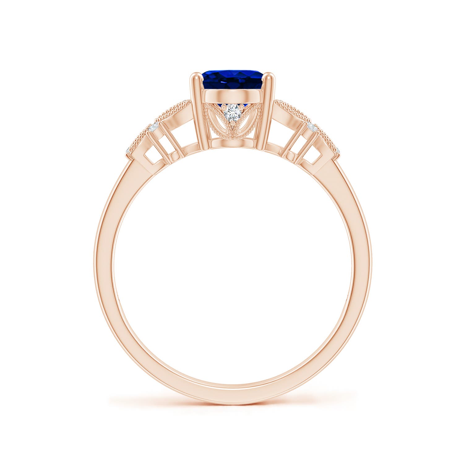 AAAA - Blue Sapphire / 1.65 CT / 14 KT Rose Gold