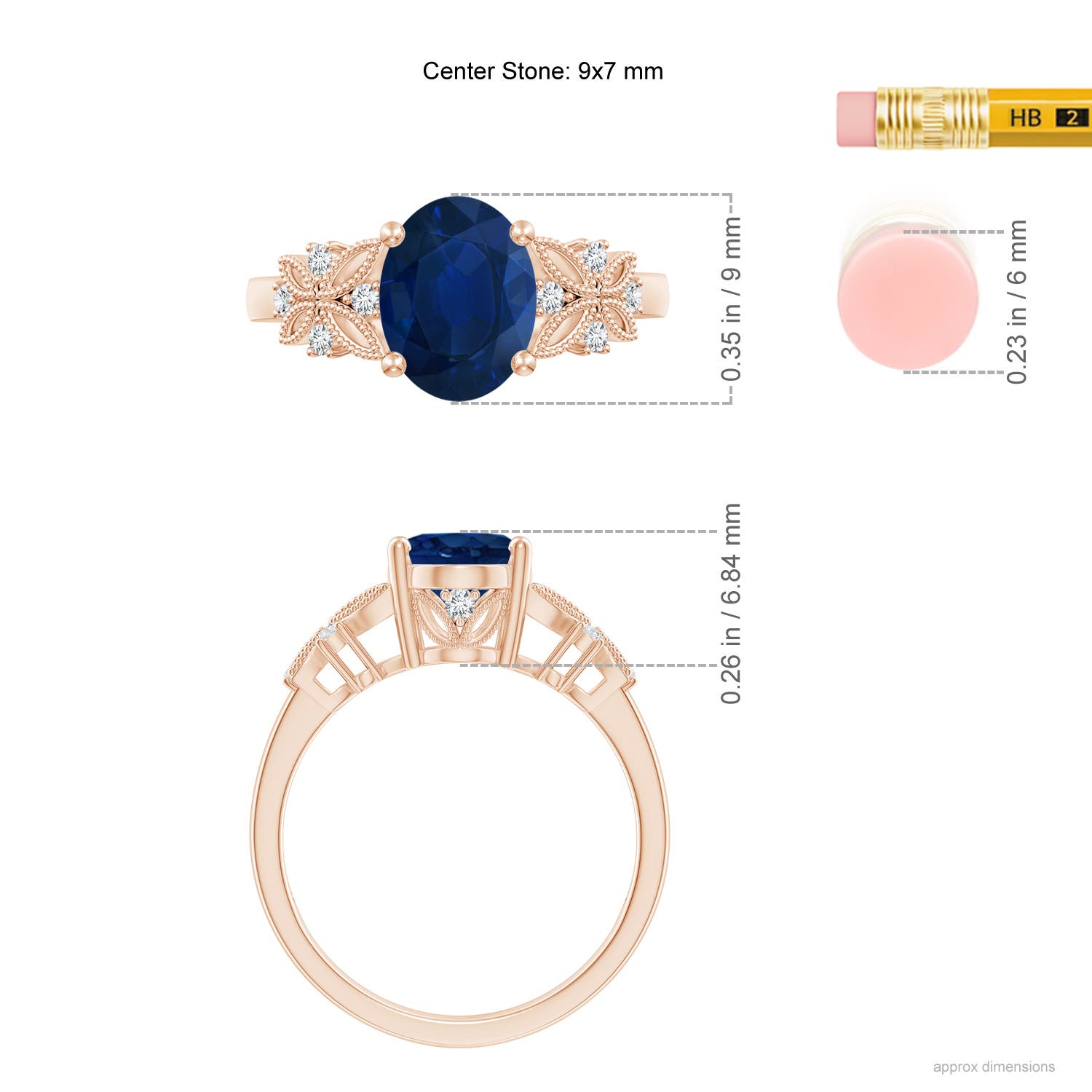 AA - Blue Sapphire / 2.13 CT / 14 KT Rose Gold