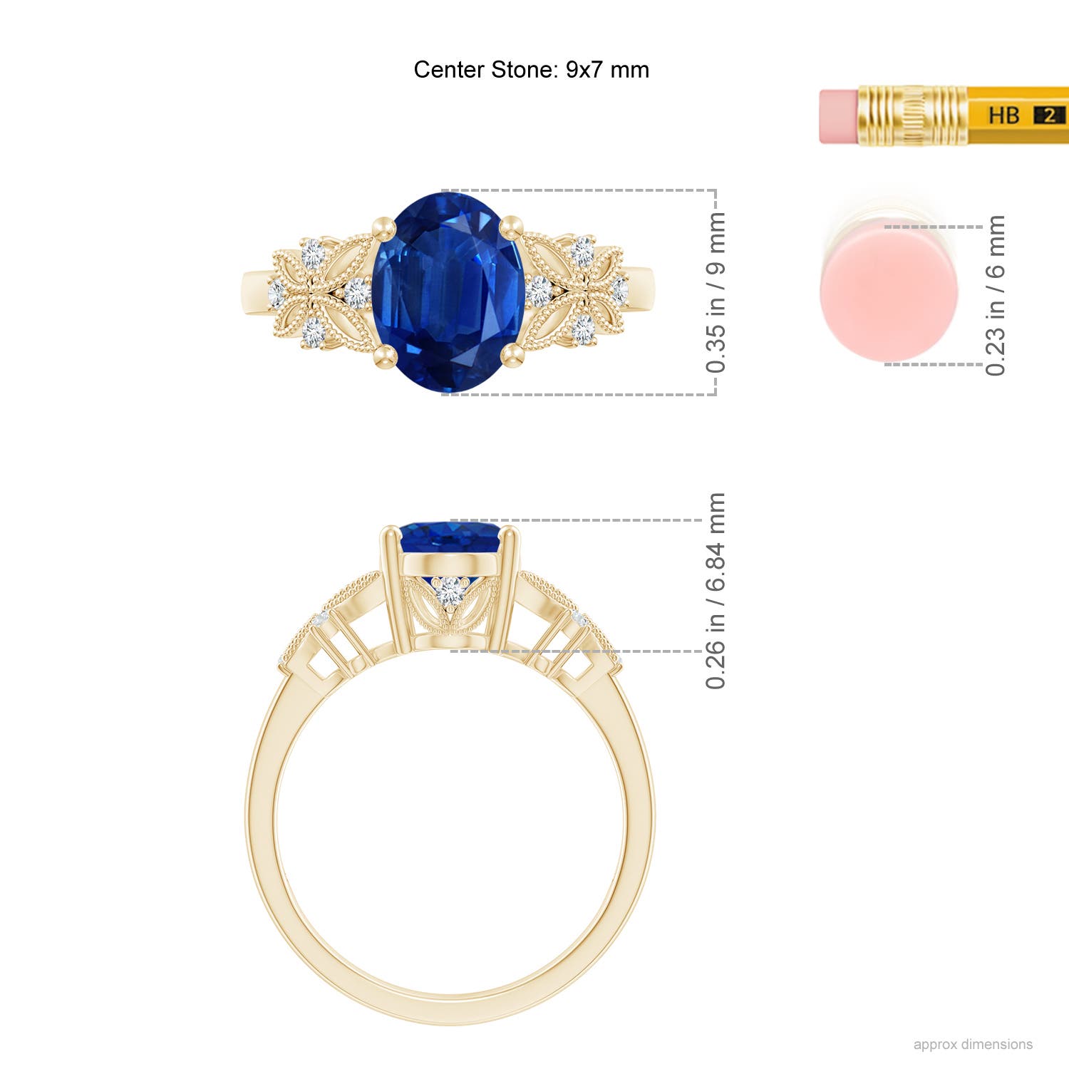 AAA - Blue Sapphire / 2.13 CT / 14 KT Yellow Gold