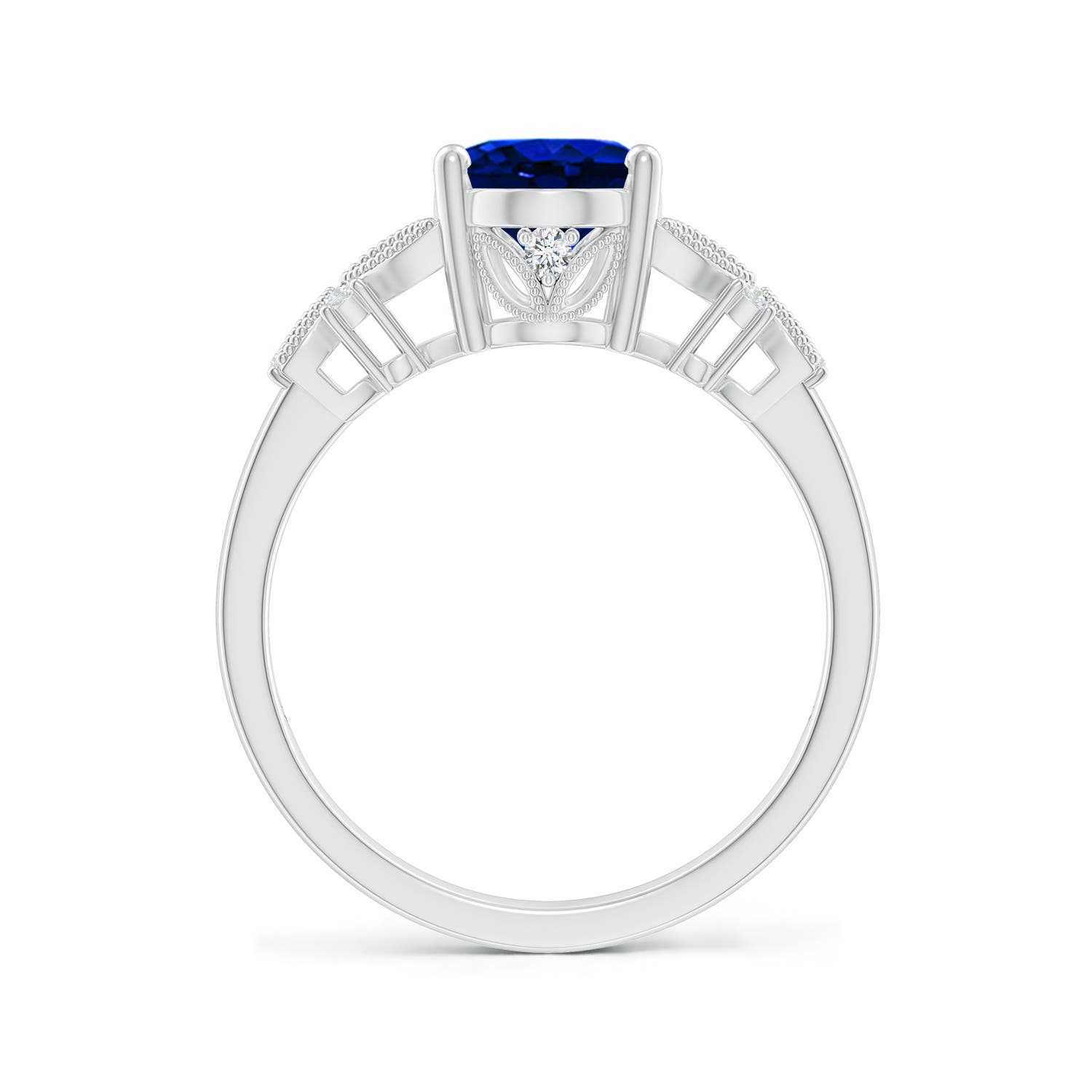 AAAA - Blue Sapphire / 2.13 CT / 14 KT White Gold