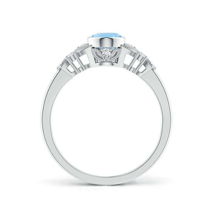 A - Swiss Blue Topaz / 1.02 CT / 14 KT White Gold