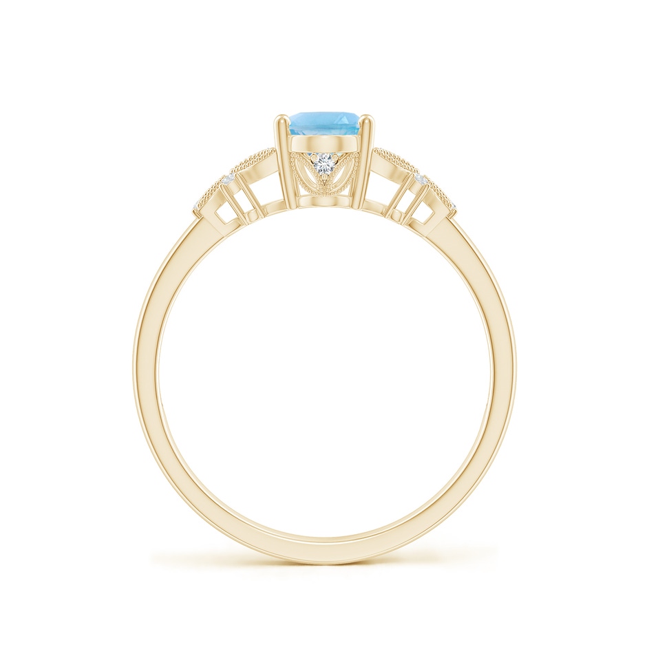 7x5mm A Vintage Style Oval Swiss Blue Topaz Ring with Diamonds in Yellow Gold side 199