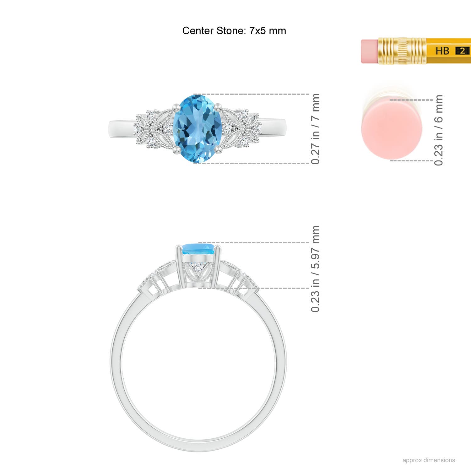 AA - Swiss Blue Topaz / 1.02 CT / 14 KT White Gold