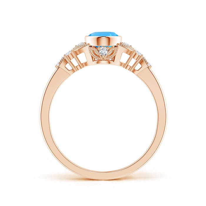 AAA - Swiss Blue Topaz / 1.02 CT / 14 KT Rose Gold