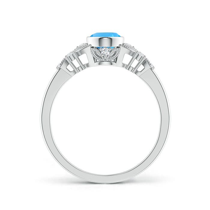 AAA - Swiss Blue Topaz / 1.02 CT / 14 KT White Gold