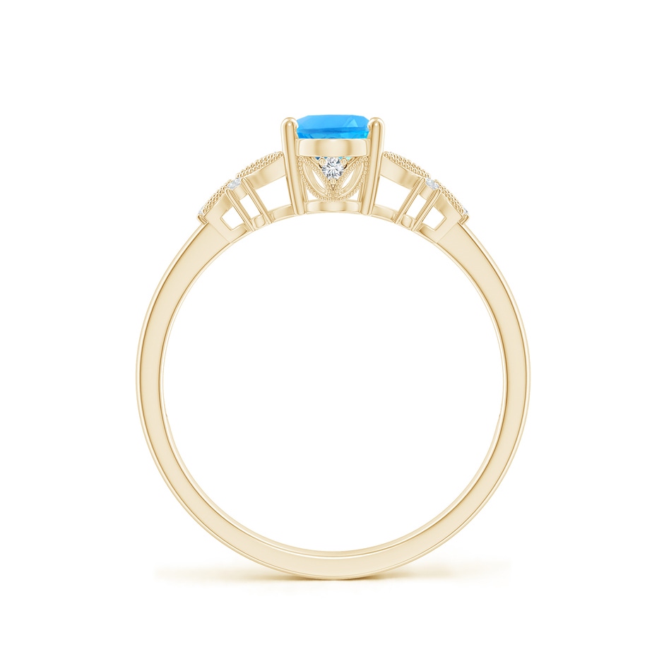 7x5mm AAAA Vintage Style Oval Swiss Blue Topaz Ring with Diamonds in Yellow Gold side 199