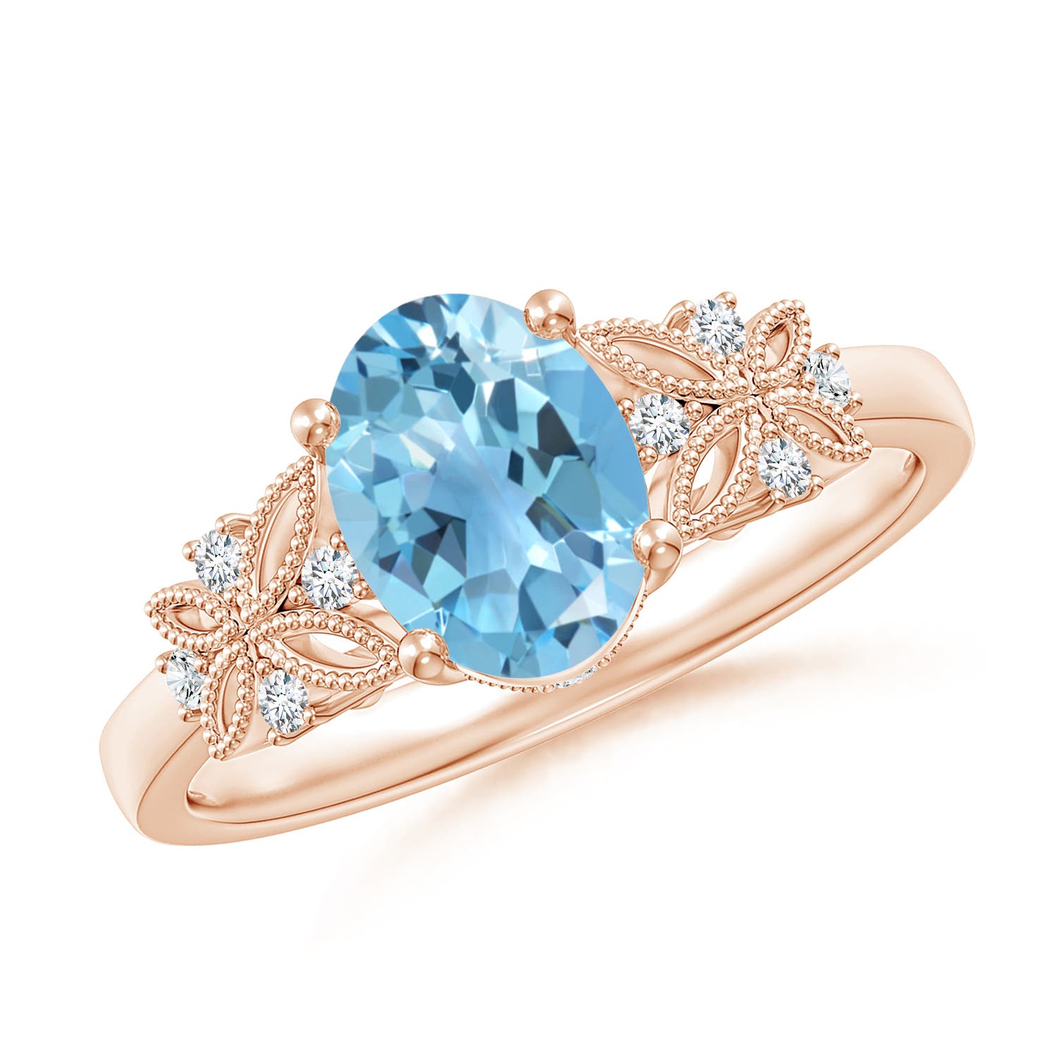 A - Swiss Blue Topaz / 1.6 CT / 14 KT Rose Gold