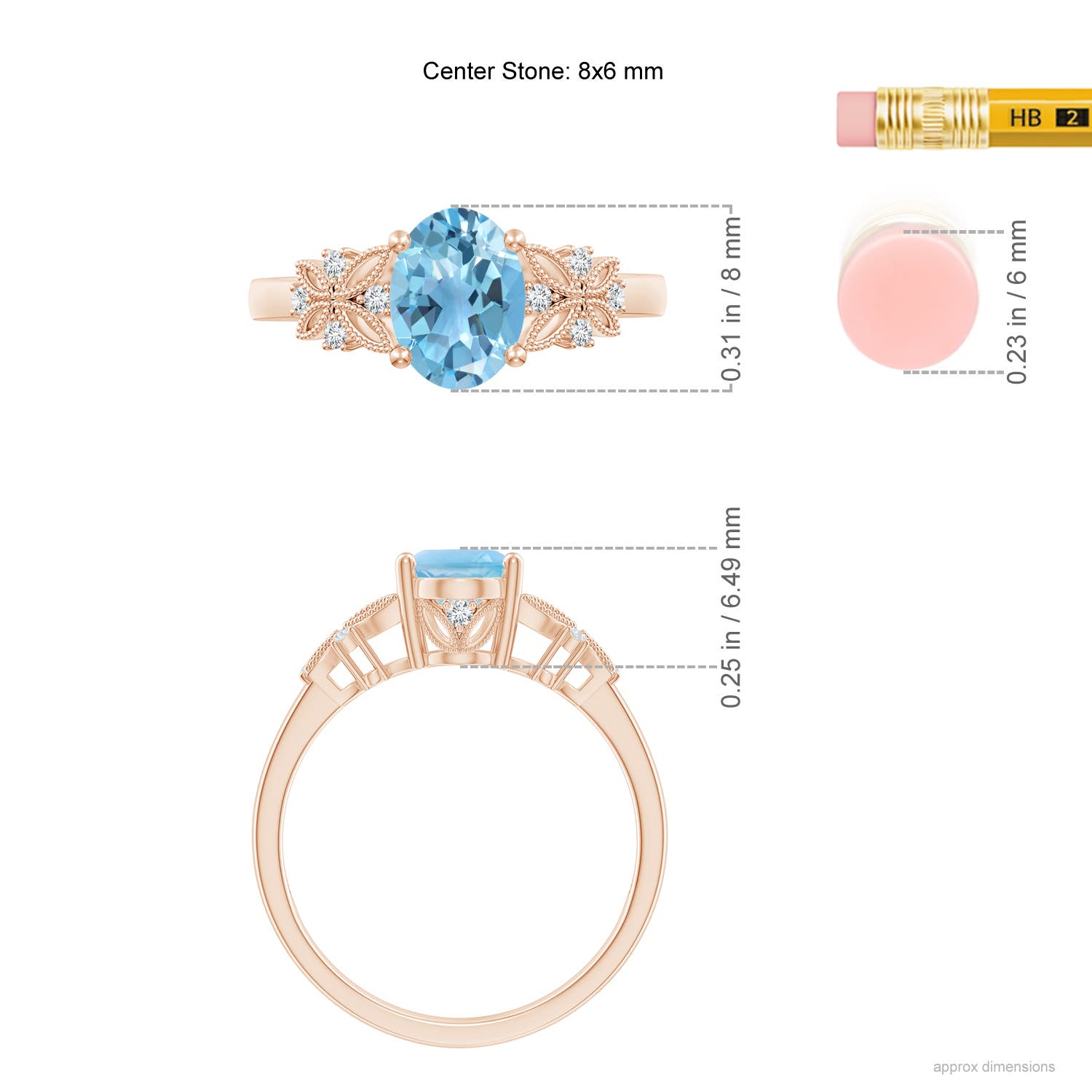 A - Swiss Blue Topaz / 1.6 CT / 14 KT Rose Gold