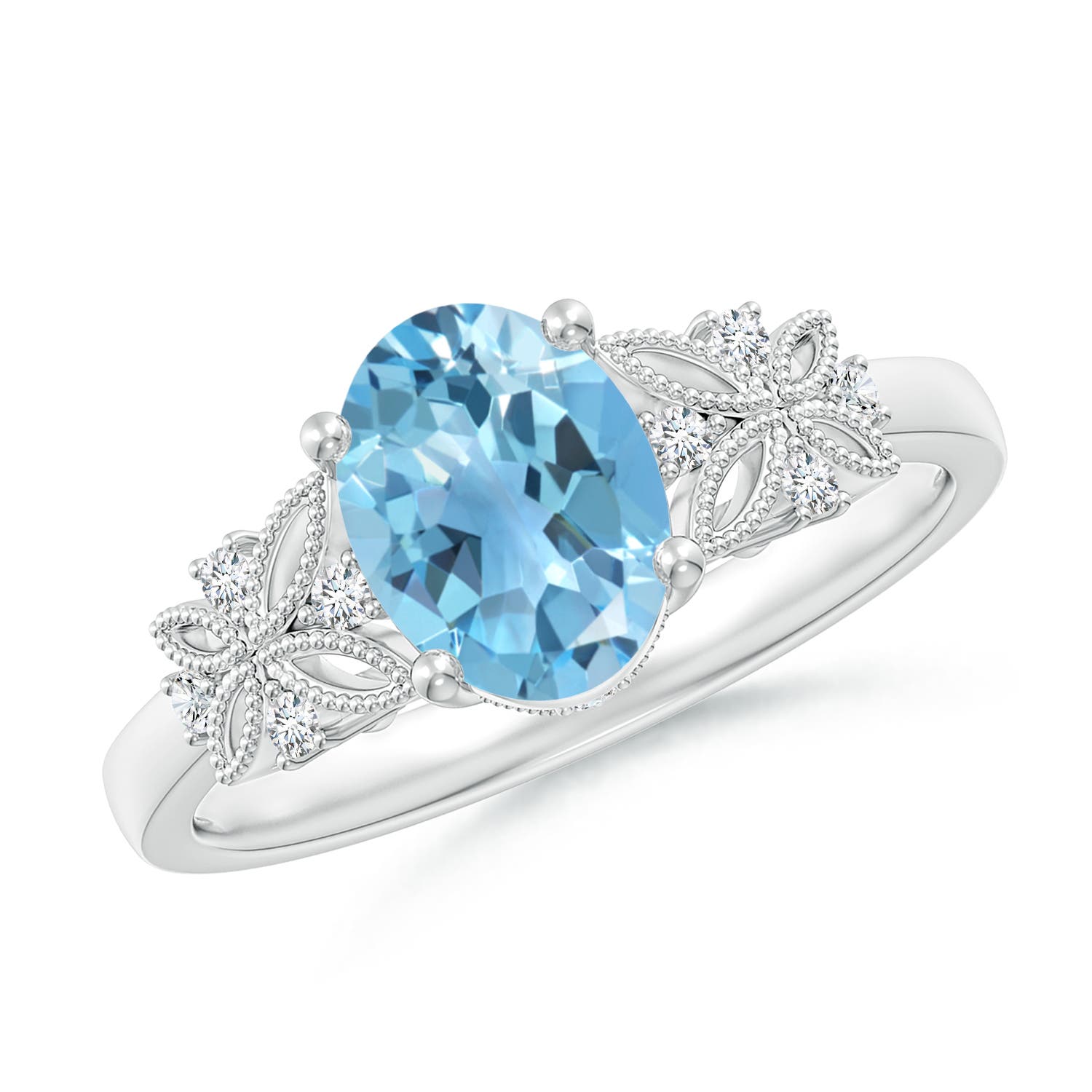 A - Swiss Blue Topaz / 1.6 CT / 14 KT White Gold