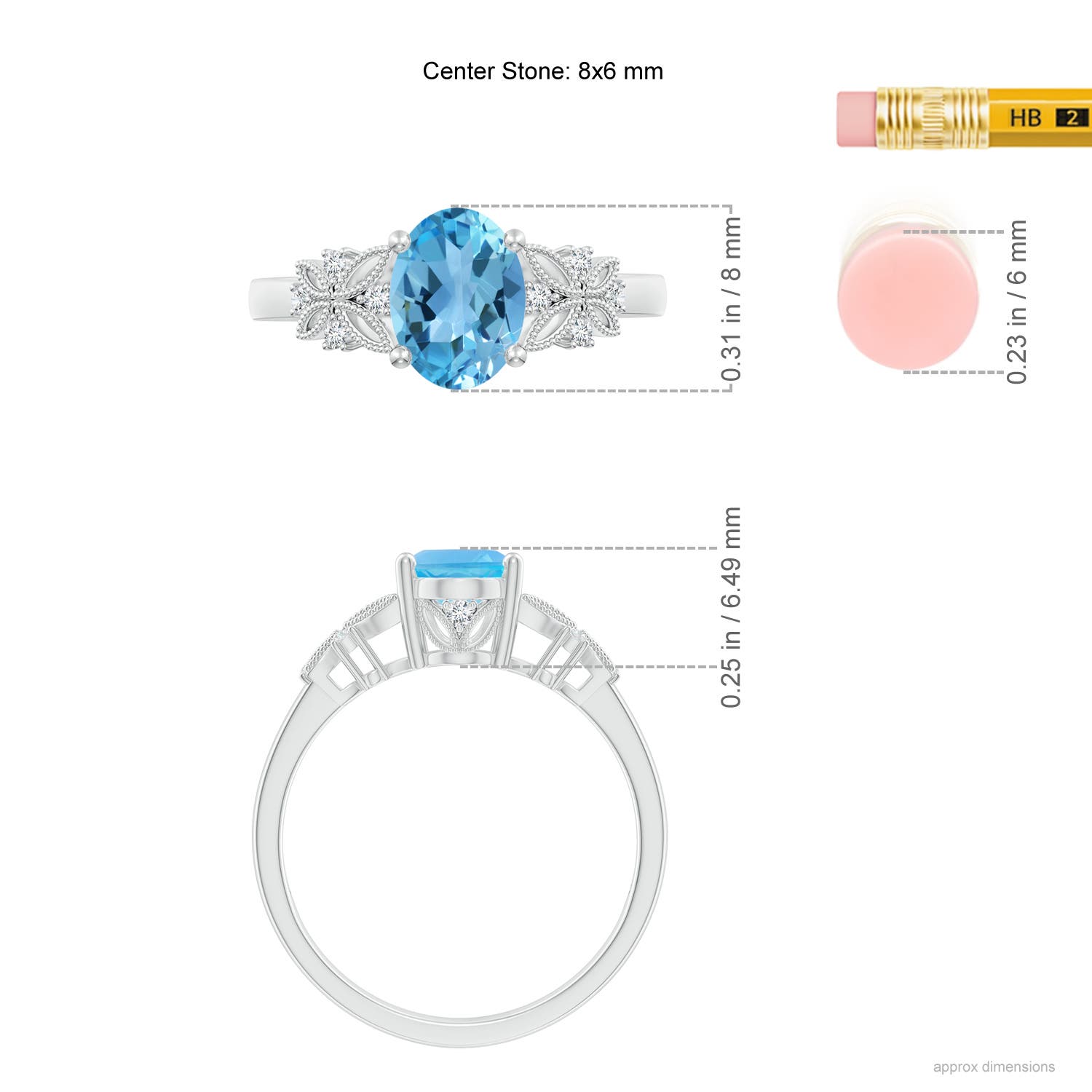 AA - Swiss Blue Topaz / 1.6 CT / 14 KT White Gold