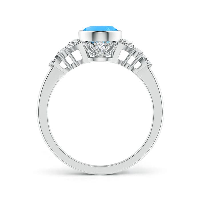 AAAA - Swiss Blue Topaz / 1.6 CT / 14 KT White Gold