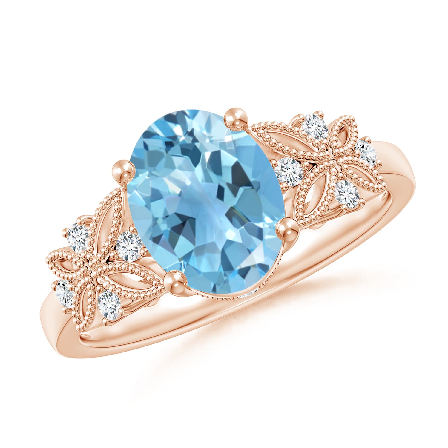 A - Swiss Blue Topaz / 2.38 CT / 14 KT Rose Gold