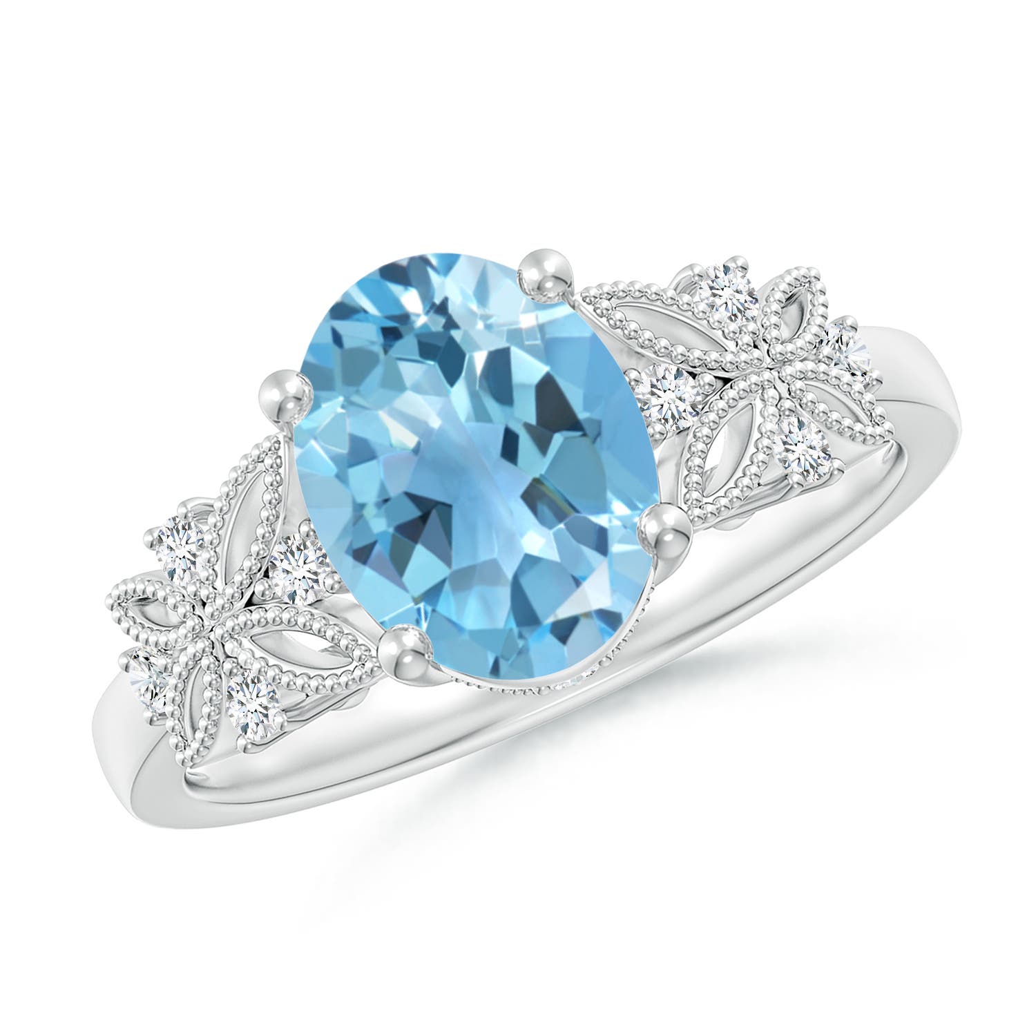 A - Swiss Blue Topaz / 2.38 CT / 14 KT White Gold