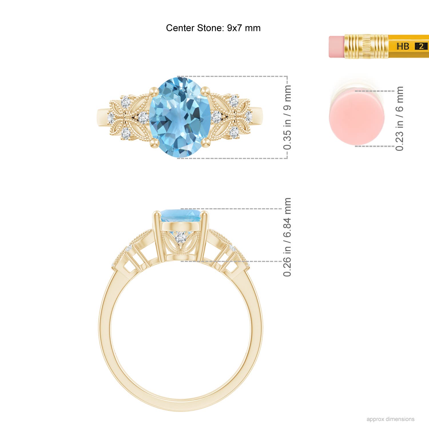 A - Swiss Blue Topaz / 2.38 CT / 14 KT Yellow Gold