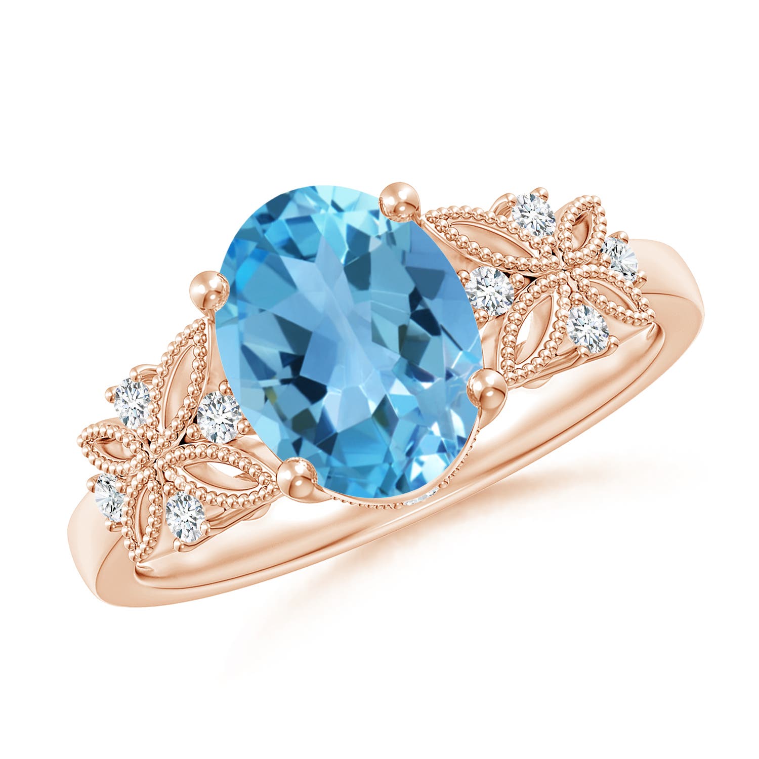 AA - Swiss Blue Topaz / 2.38 CT / 14 KT Rose Gold