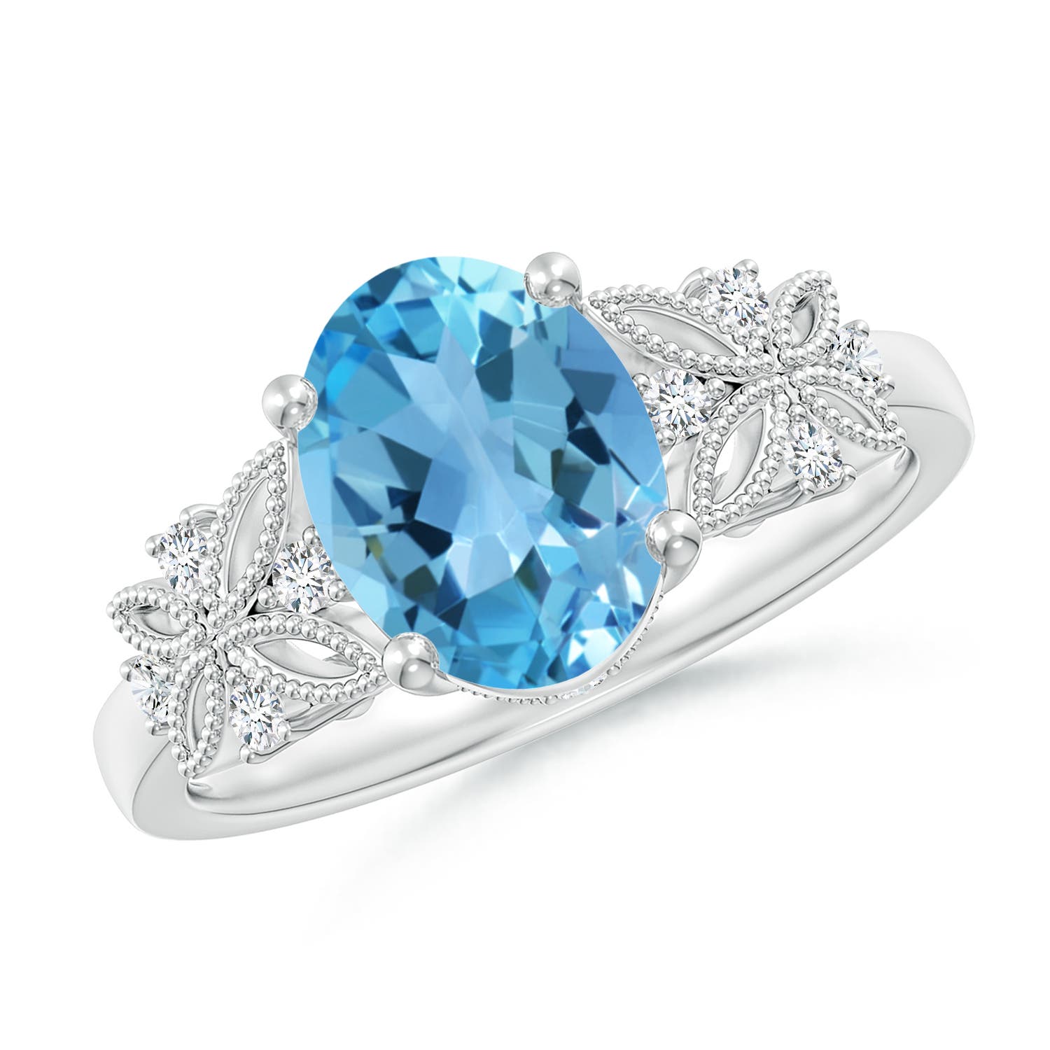 AA - Swiss Blue Topaz / 2.38 CT / 14 KT White Gold