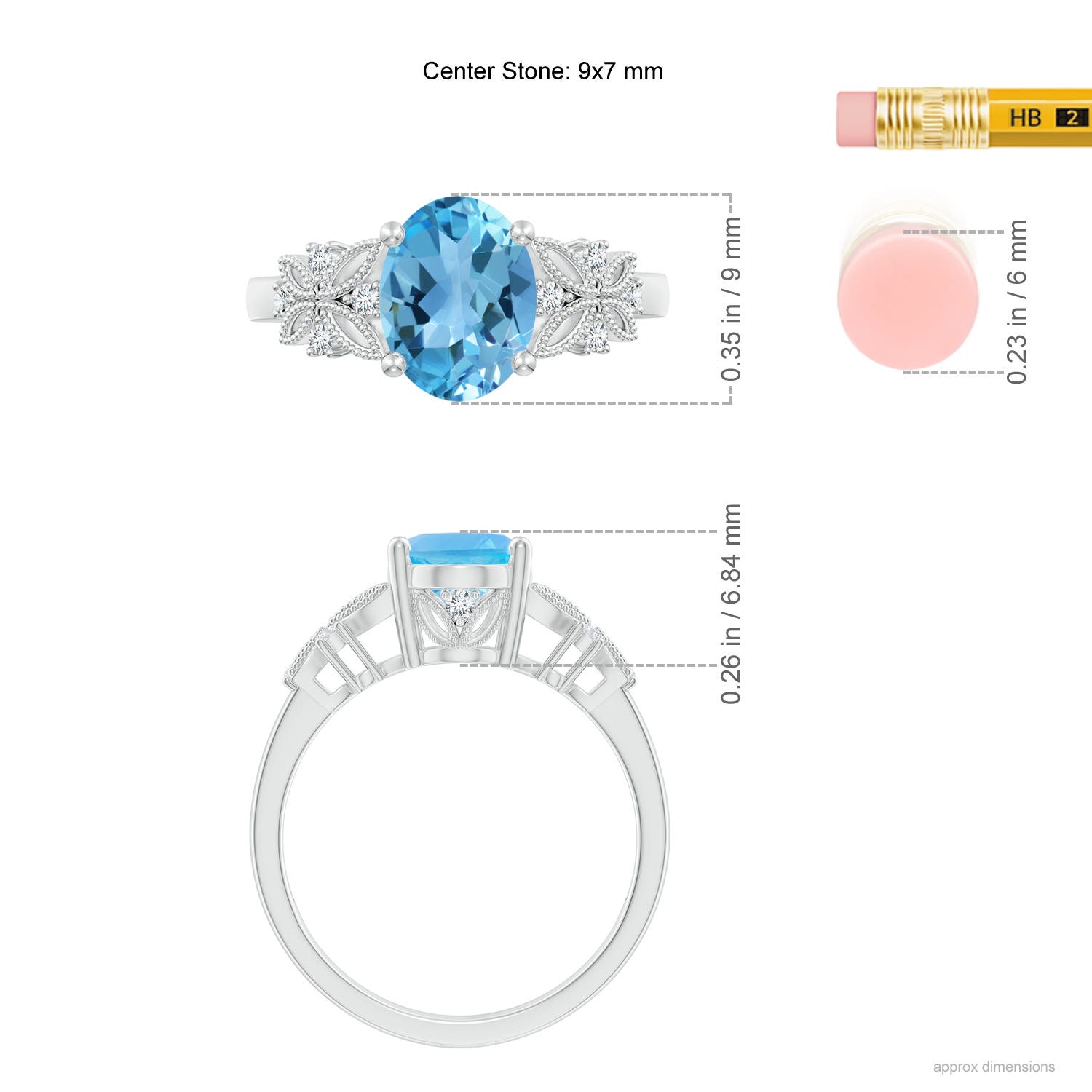 AA - Swiss Blue Topaz / 2.38 CT / 14 KT White Gold