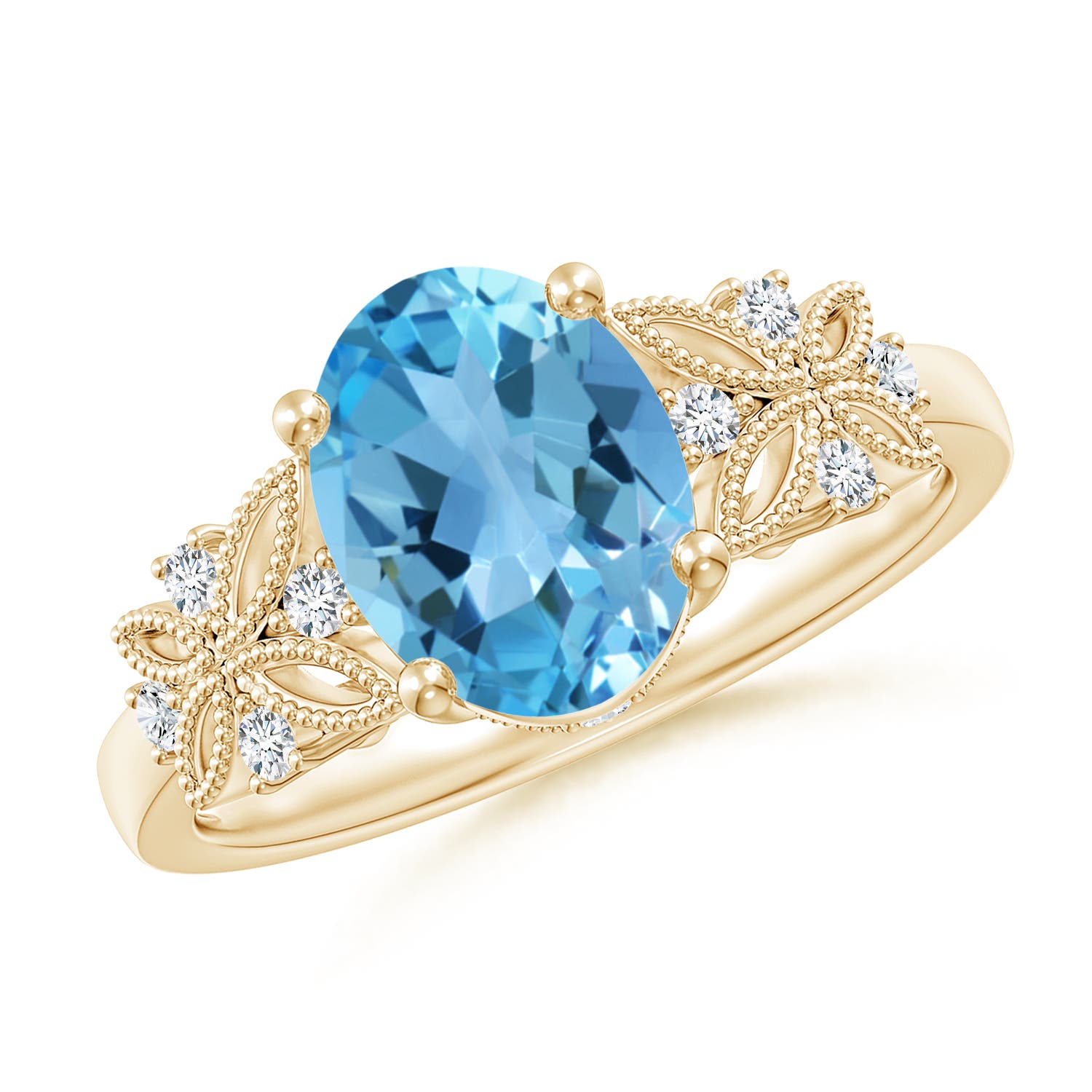 AA - Swiss Blue Topaz / 2.38 CT / 14 KT Yellow Gold