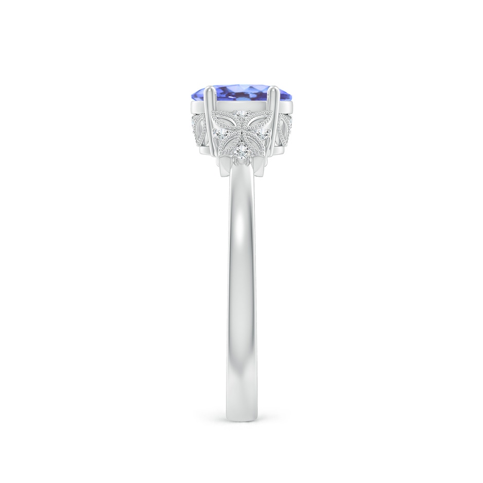 7x5mm A Vintage Style Oval Tanzanite Ring with Diamonds in P950 Platinum side-2