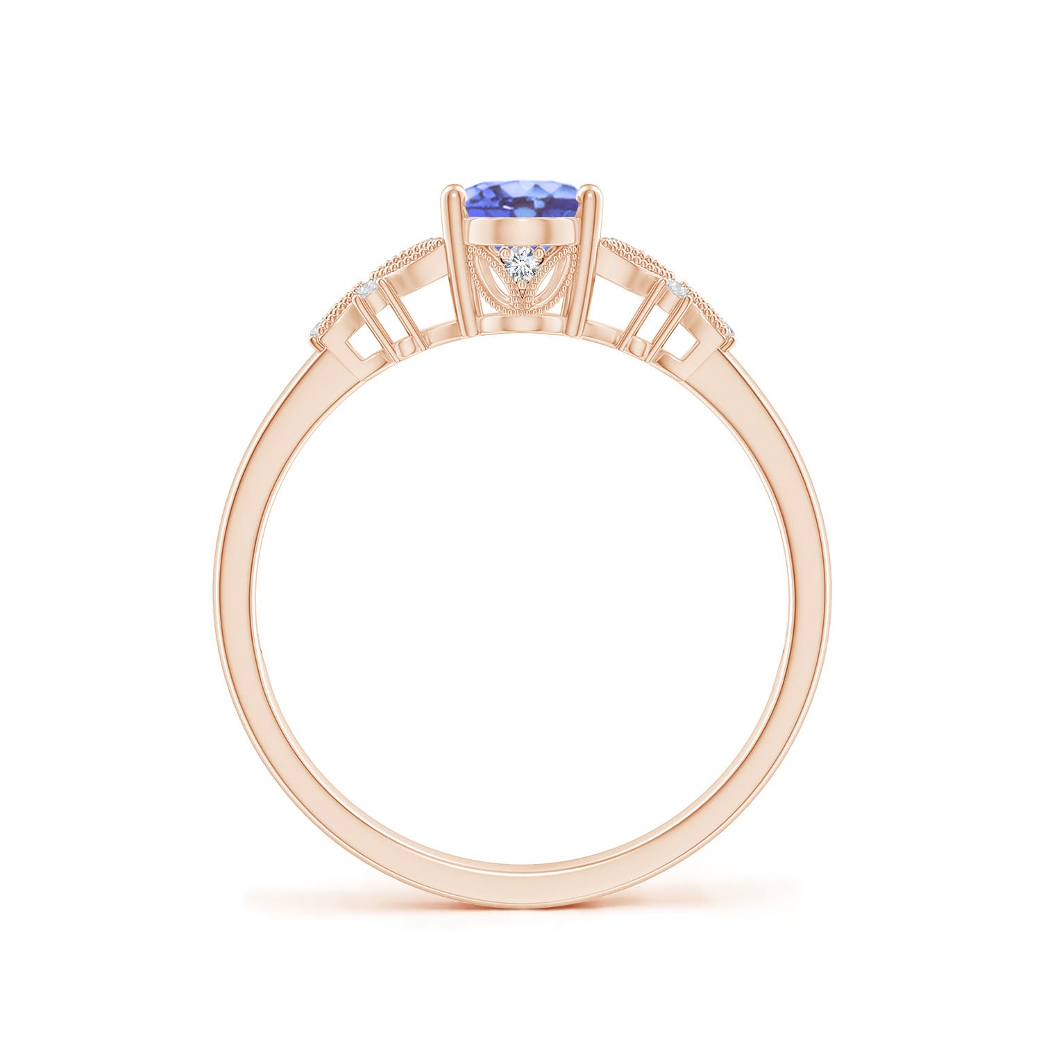 A - Tanzanite / 0.87 CT / 14 KT Rose Gold