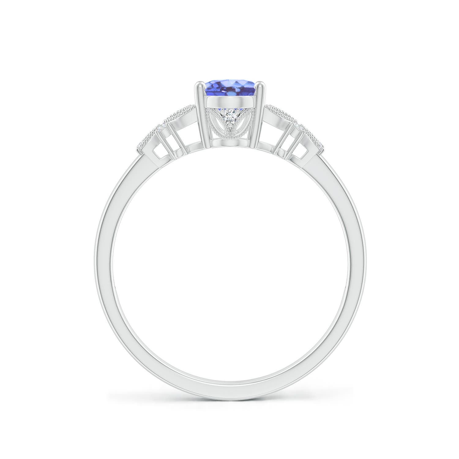 A - Tanzanite / 0.87 CT / 14 KT White Gold