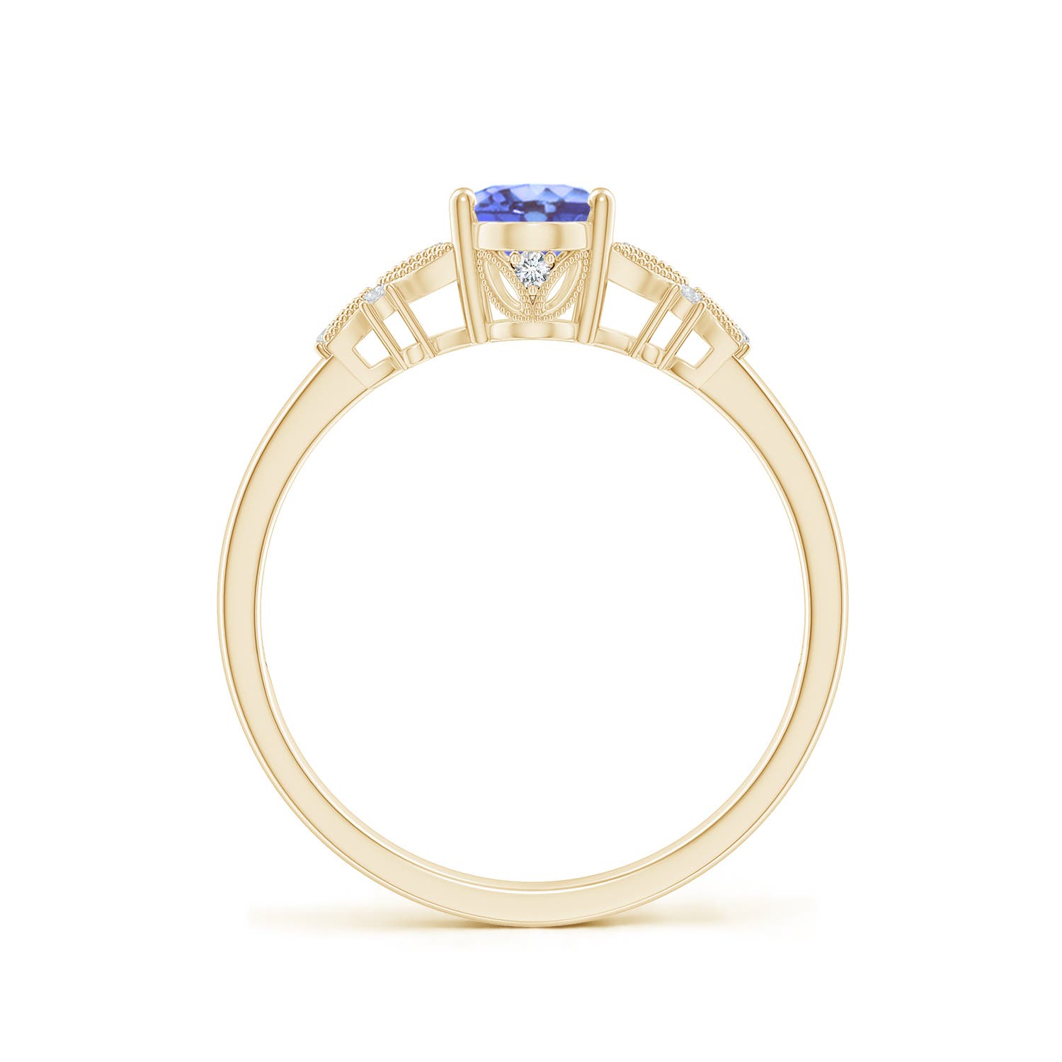 A - Tanzanite / 0.87 CT / 14 KT Yellow Gold