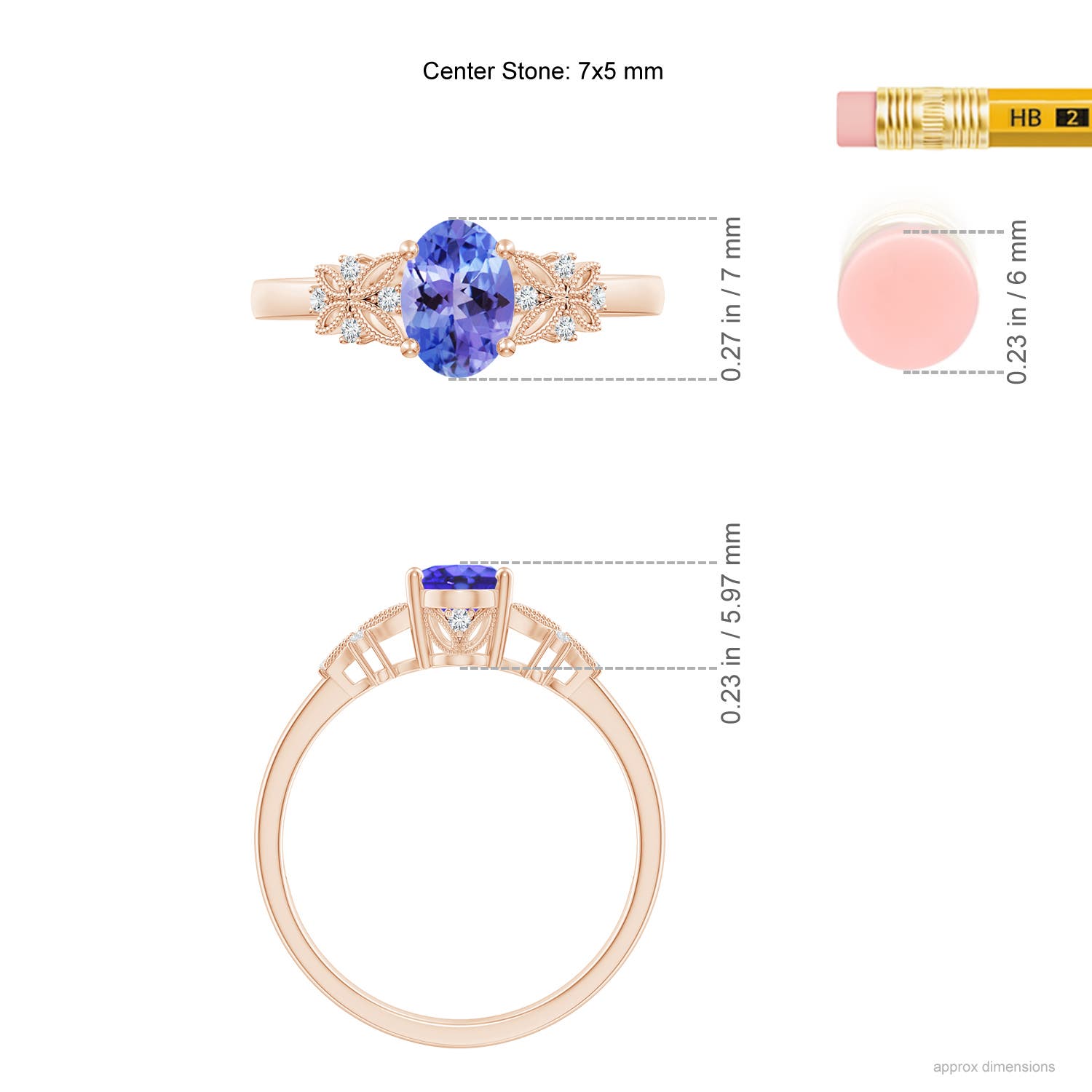 AA - Tanzanite / 0.87 CT / 14 KT Rose Gold