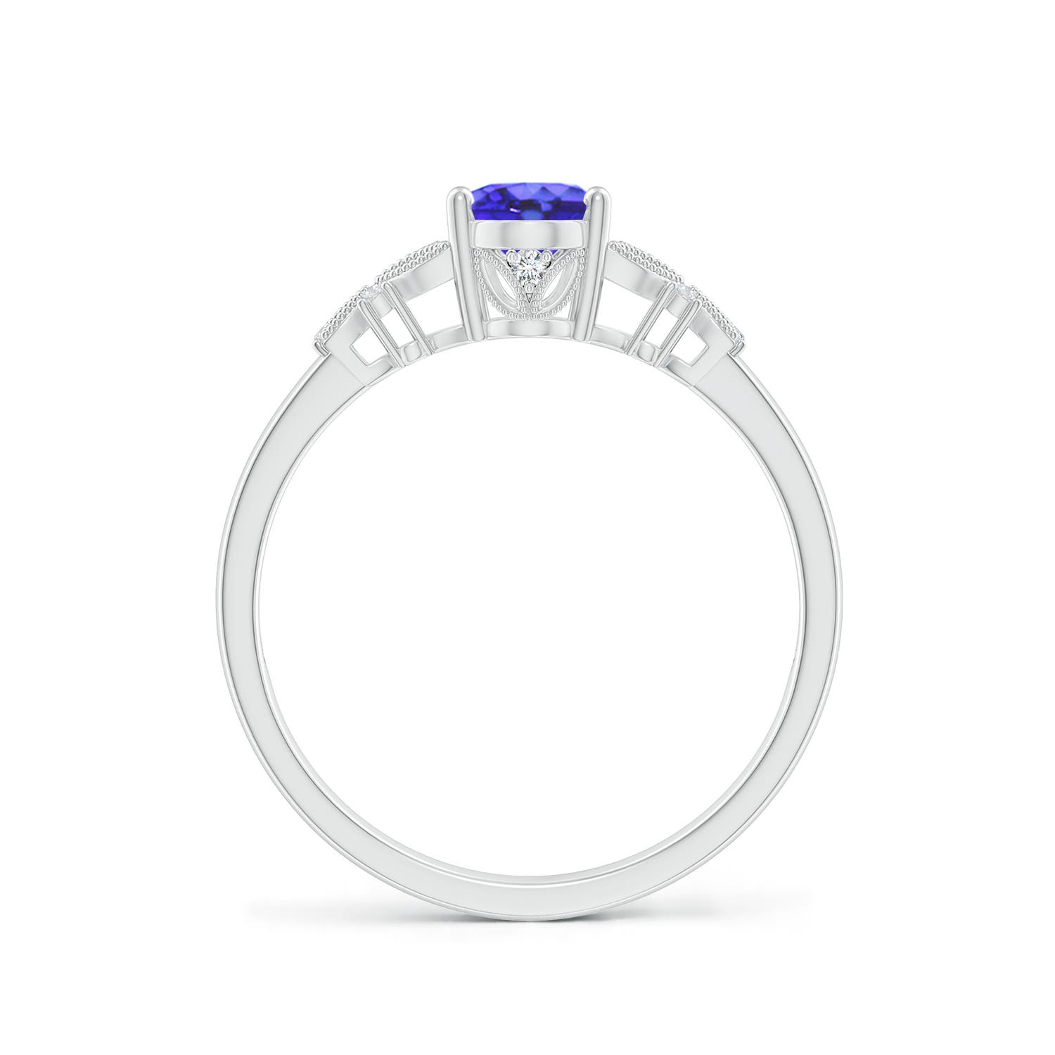 AA - Tanzanite / 0.87 CT / 14 KT White Gold