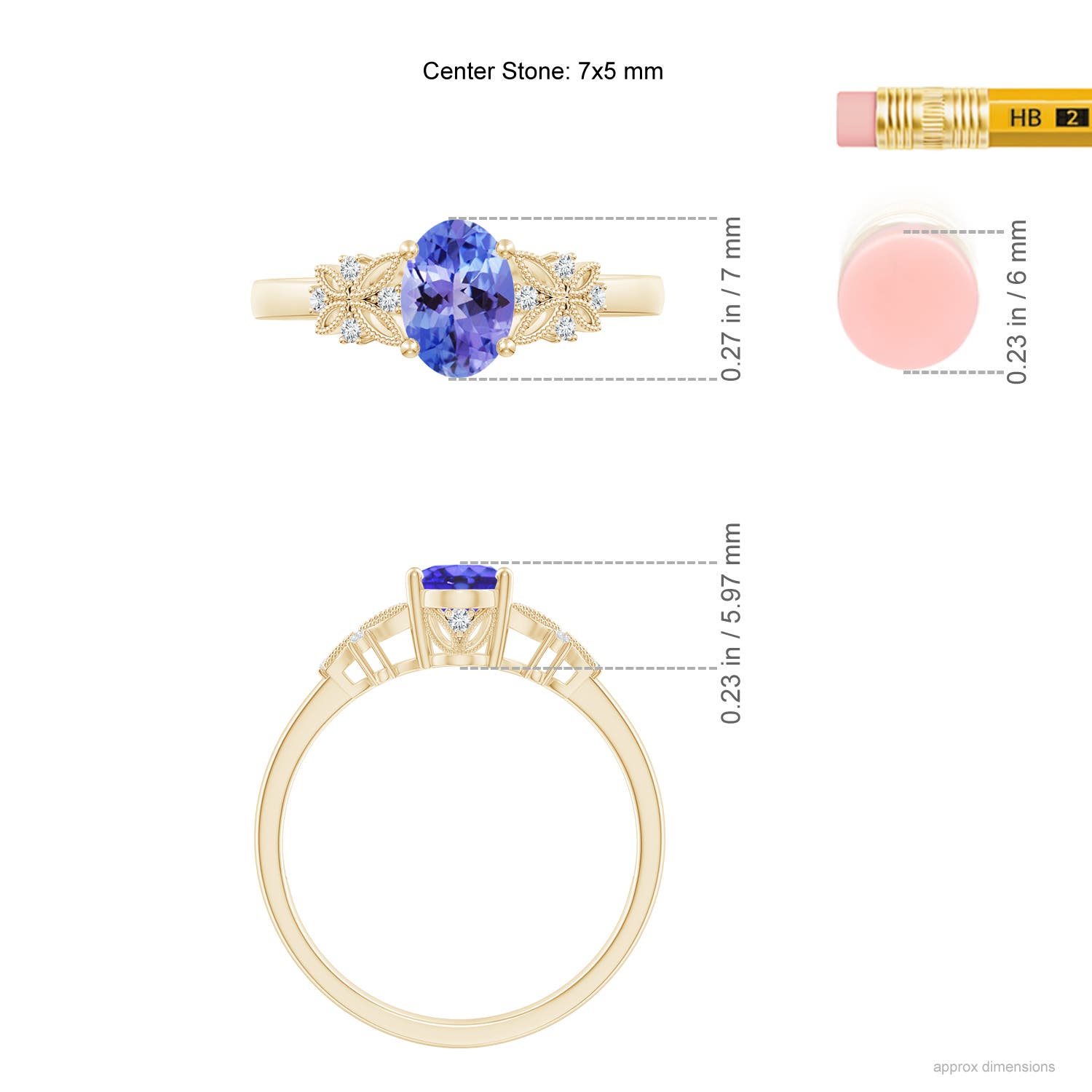 AA - Tanzanite / 0.87 CT / 14 KT Yellow Gold