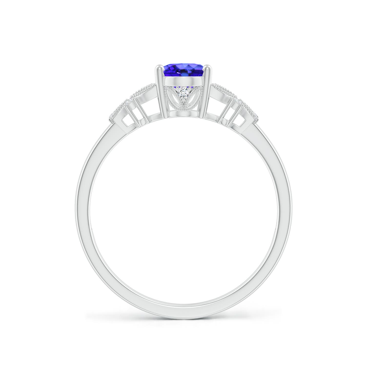 AAA - Tanzanite / 0.87 CT / 14 KT White Gold