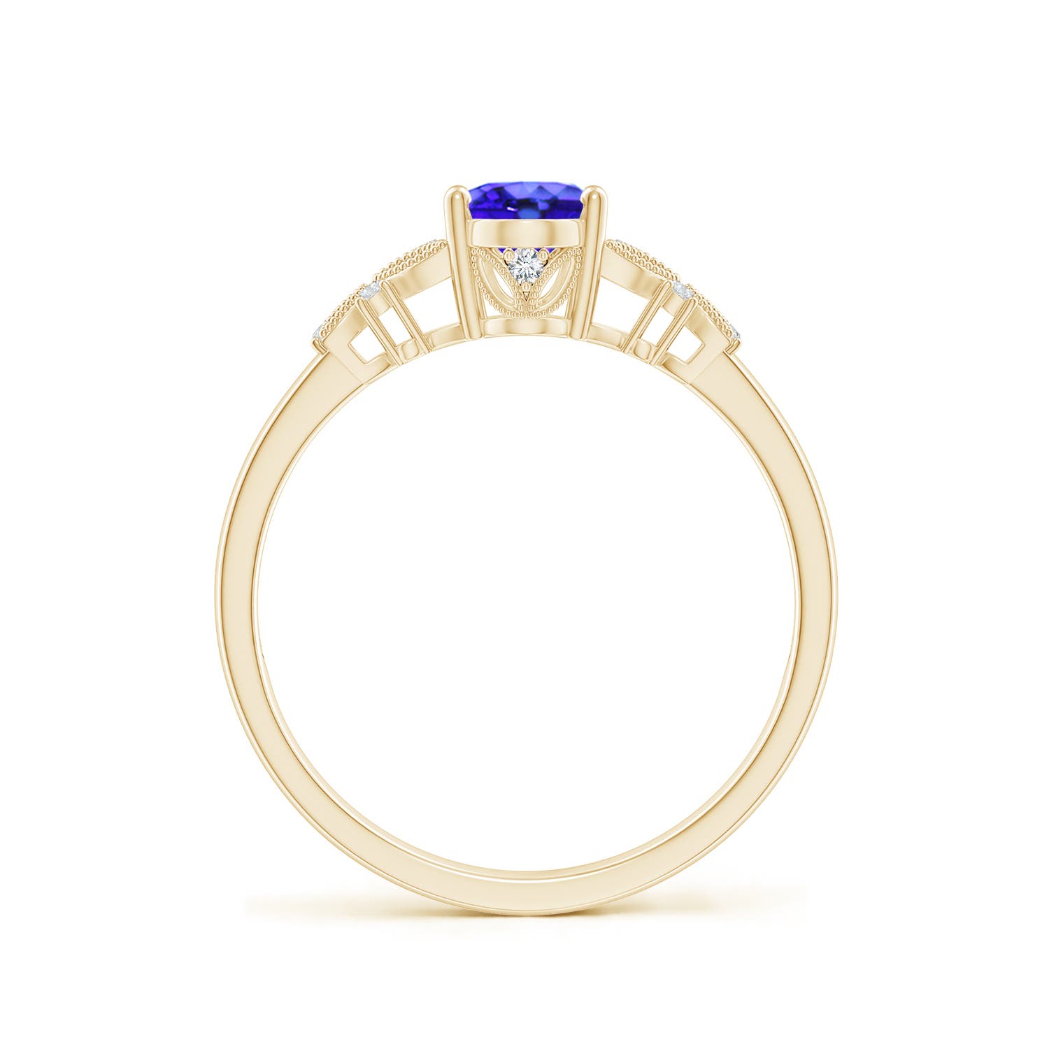 AAA - Tanzanite / 0.87 CT / 14 KT Yellow Gold