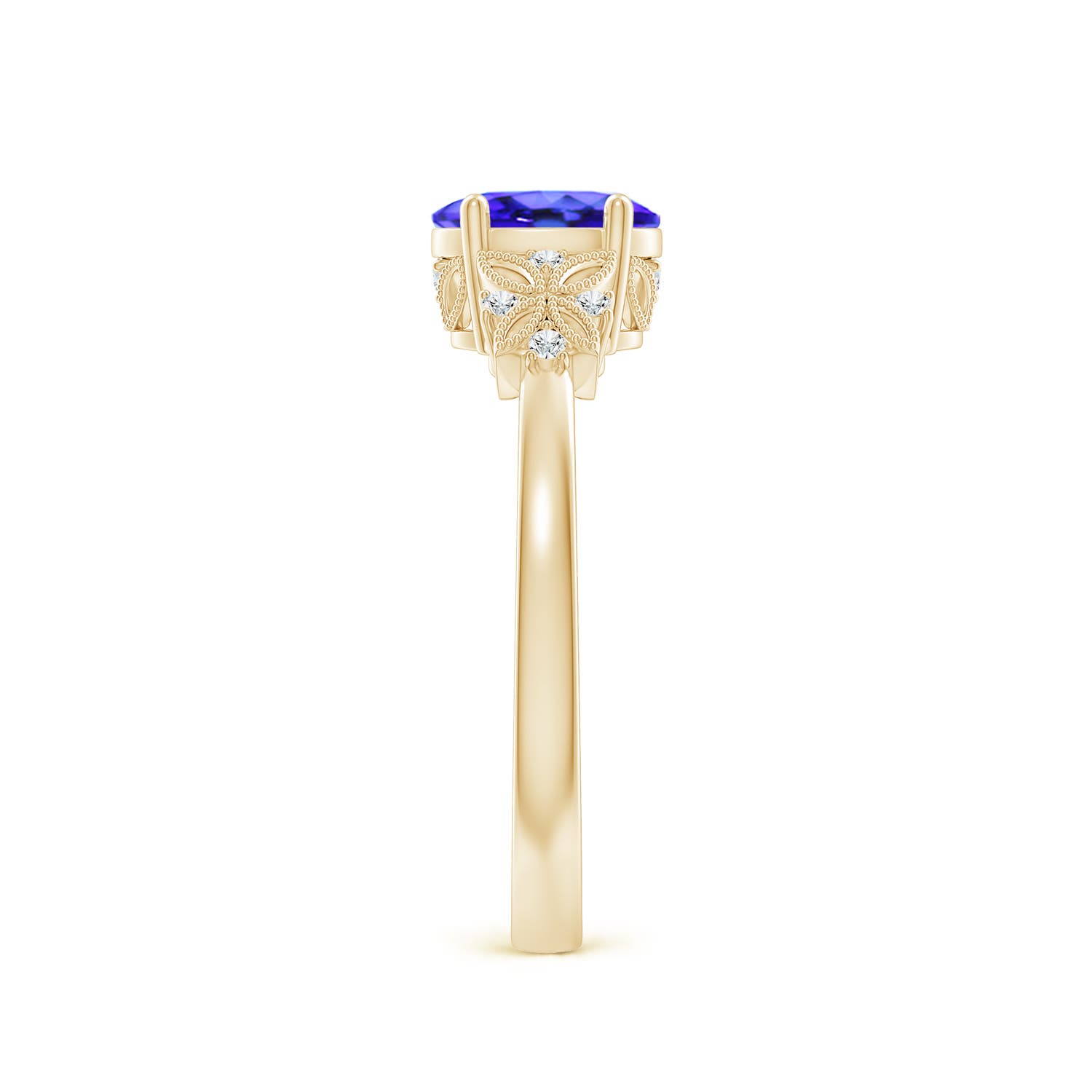 AAA - Tanzanite / 0.87 CT / 14 KT Yellow Gold