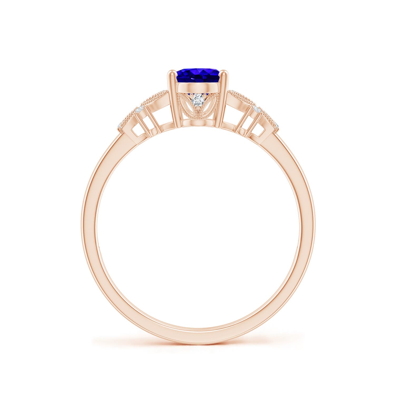 AAAA - Tanzanite / 0.87 CT / 14 KT Rose Gold