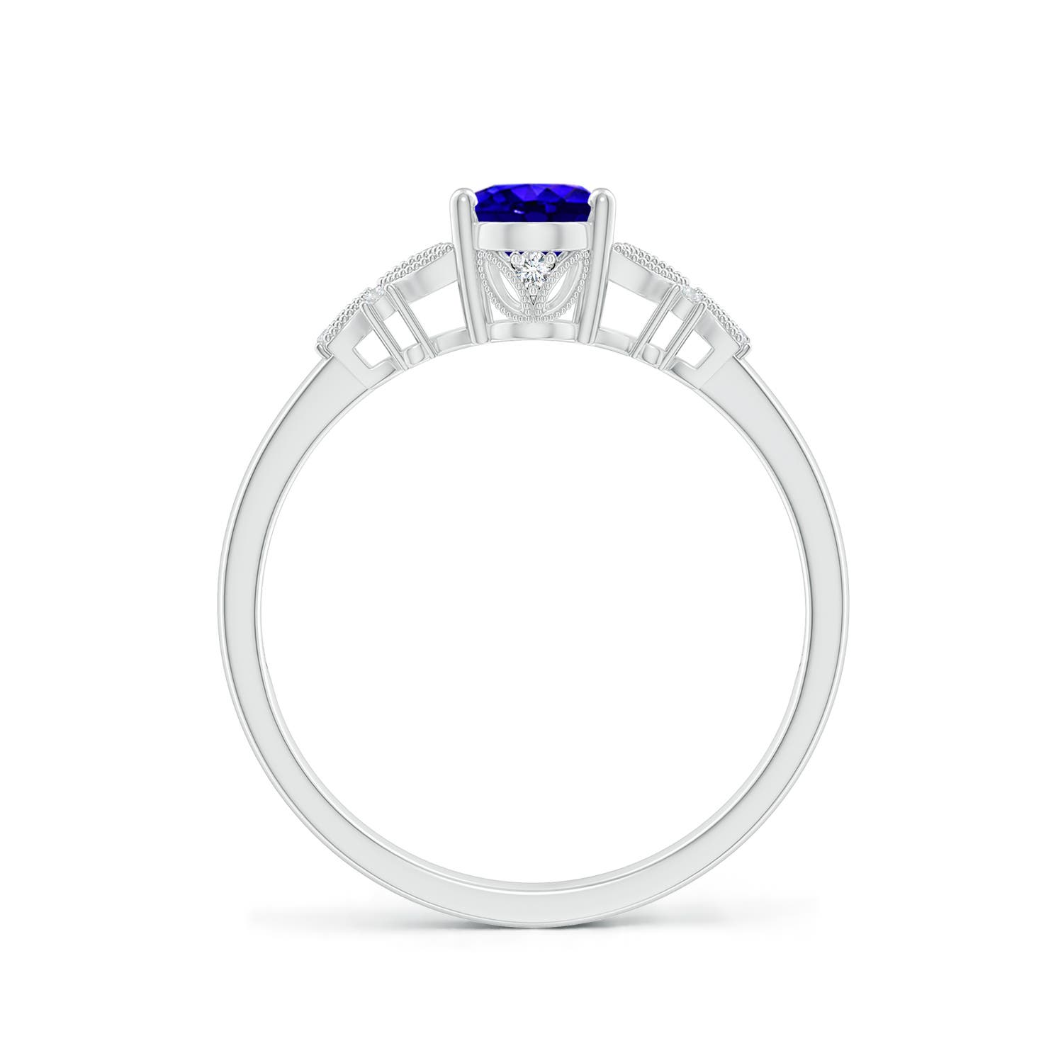 AAAA - Tanzanite / 0.87 CT / 14 KT White Gold