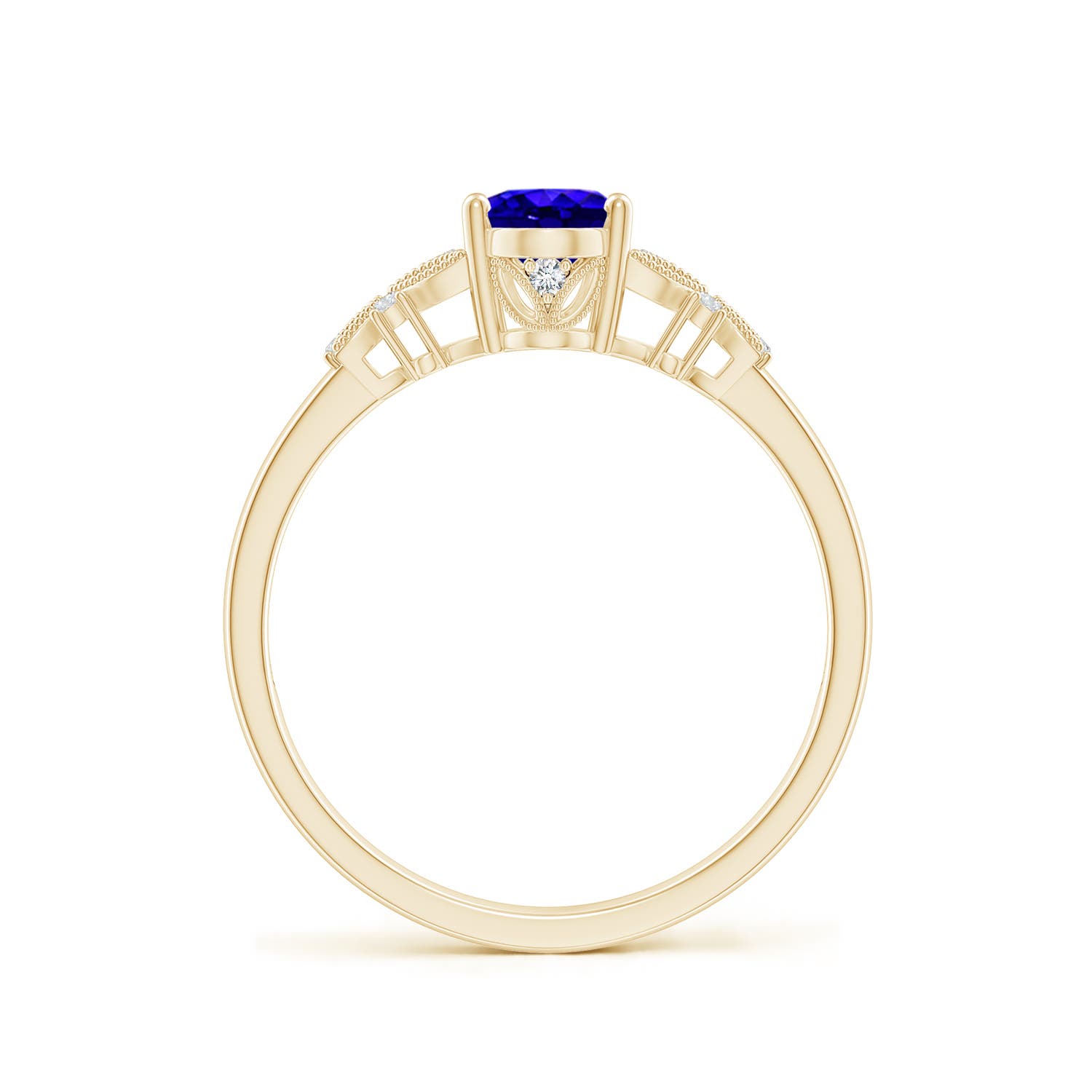 AAAA - Tanzanite / 0.87 CT / 14 KT Yellow Gold