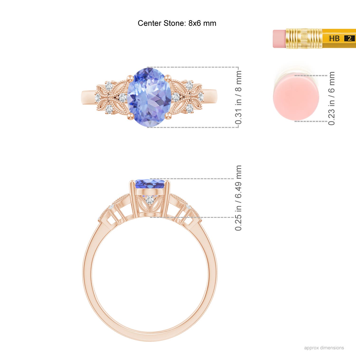 A - Tanzanite / 1.35 CT / 14 KT Rose Gold