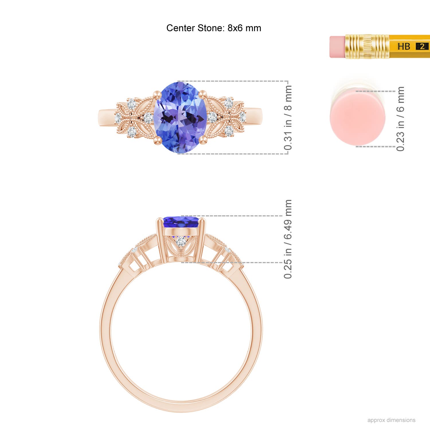 AA - Tanzanite / 1.35 CT / 14 KT Rose Gold