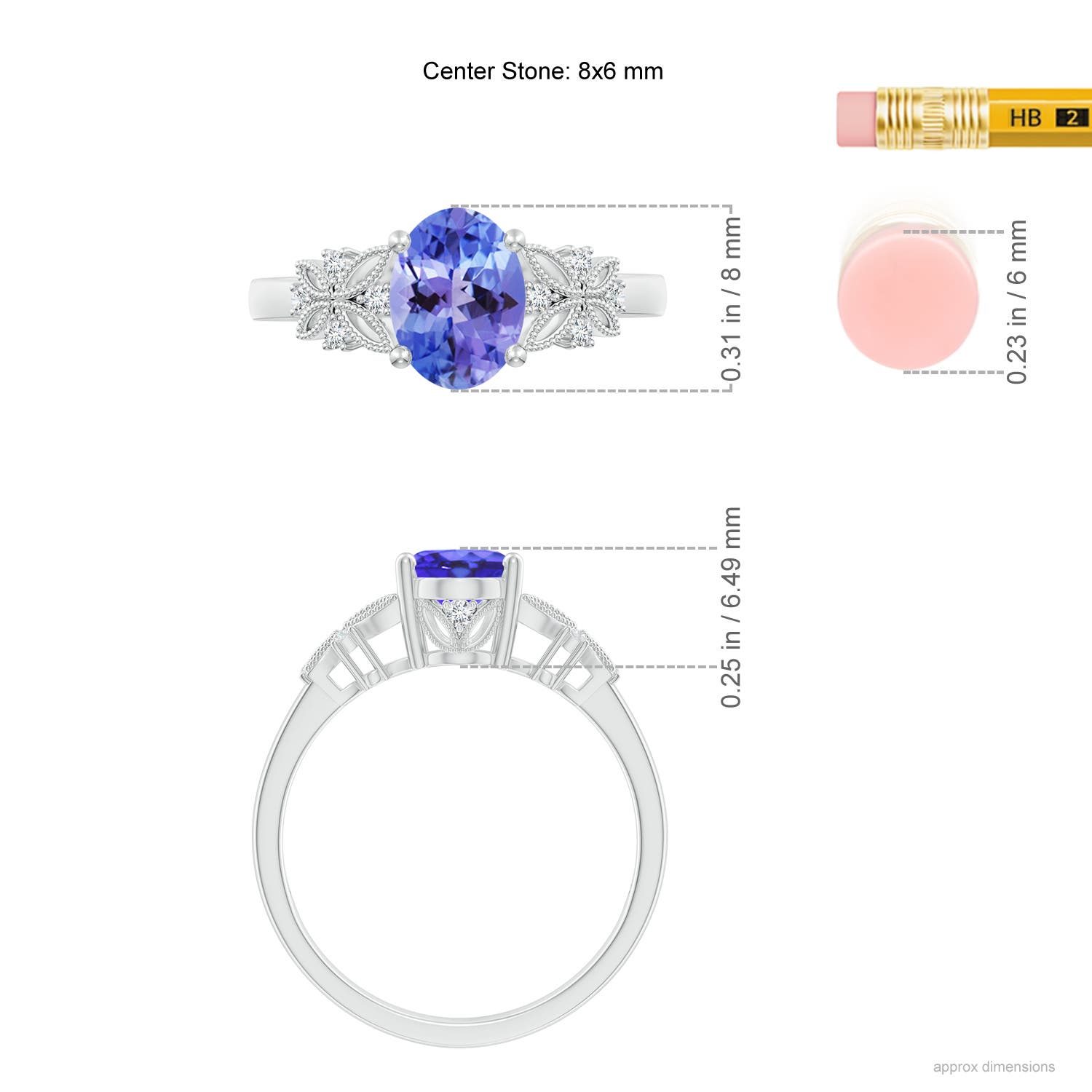 AA - Tanzanite / 1.35 CT / 14 KT White Gold