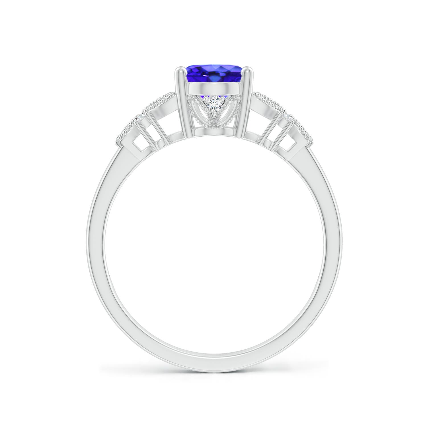 AAA - Tanzanite / 1.35 CT / 14 KT White Gold