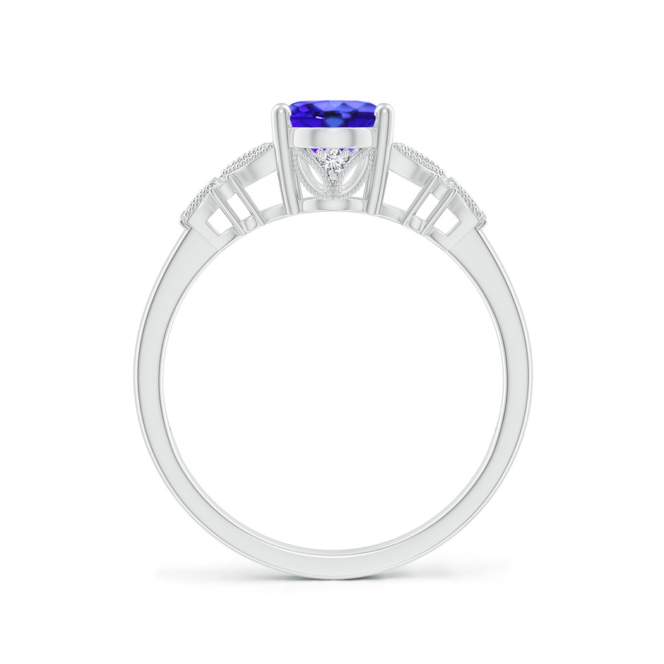 Vintage Style Oval Tanzanite Ring with Diamonds | Angara