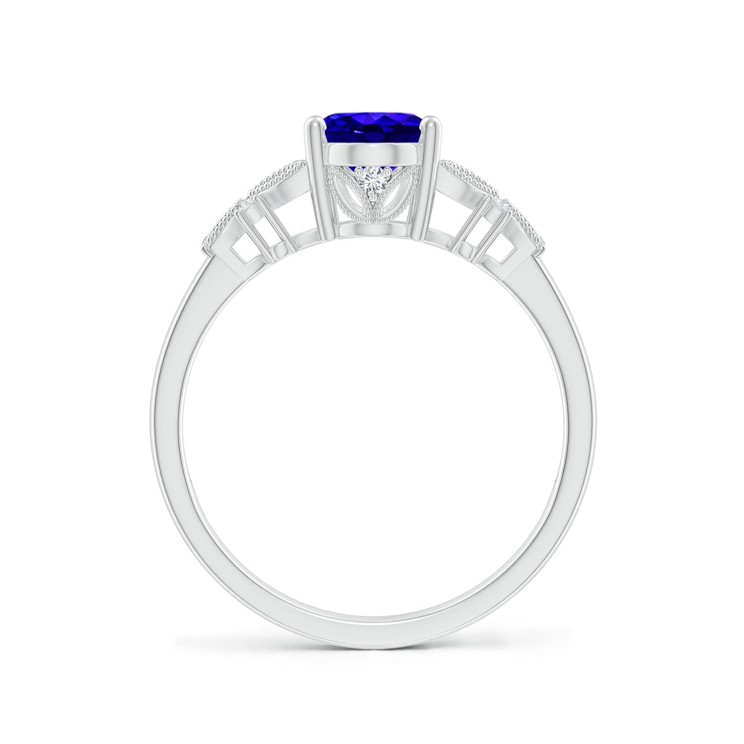 AAAA - Tanzanite / 1.35 CT / 14 KT White Gold