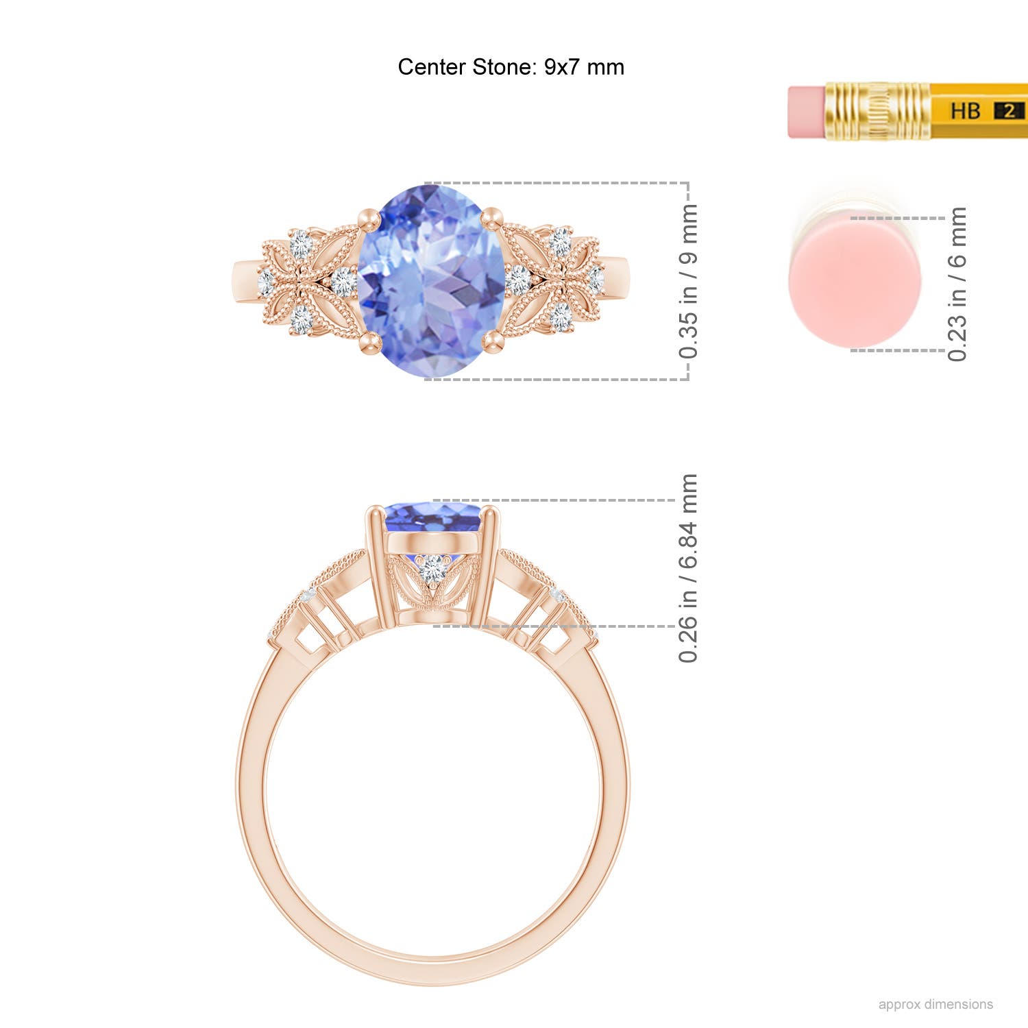 A - Tanzanite / 2.03 CT / 14 KT Rose Gold