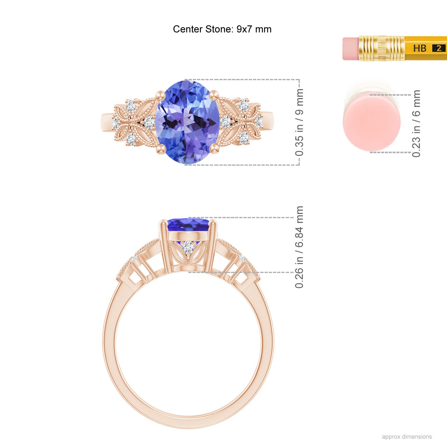 AA - Tanzanite / 2.03 CT / 14 KT Rose Gold