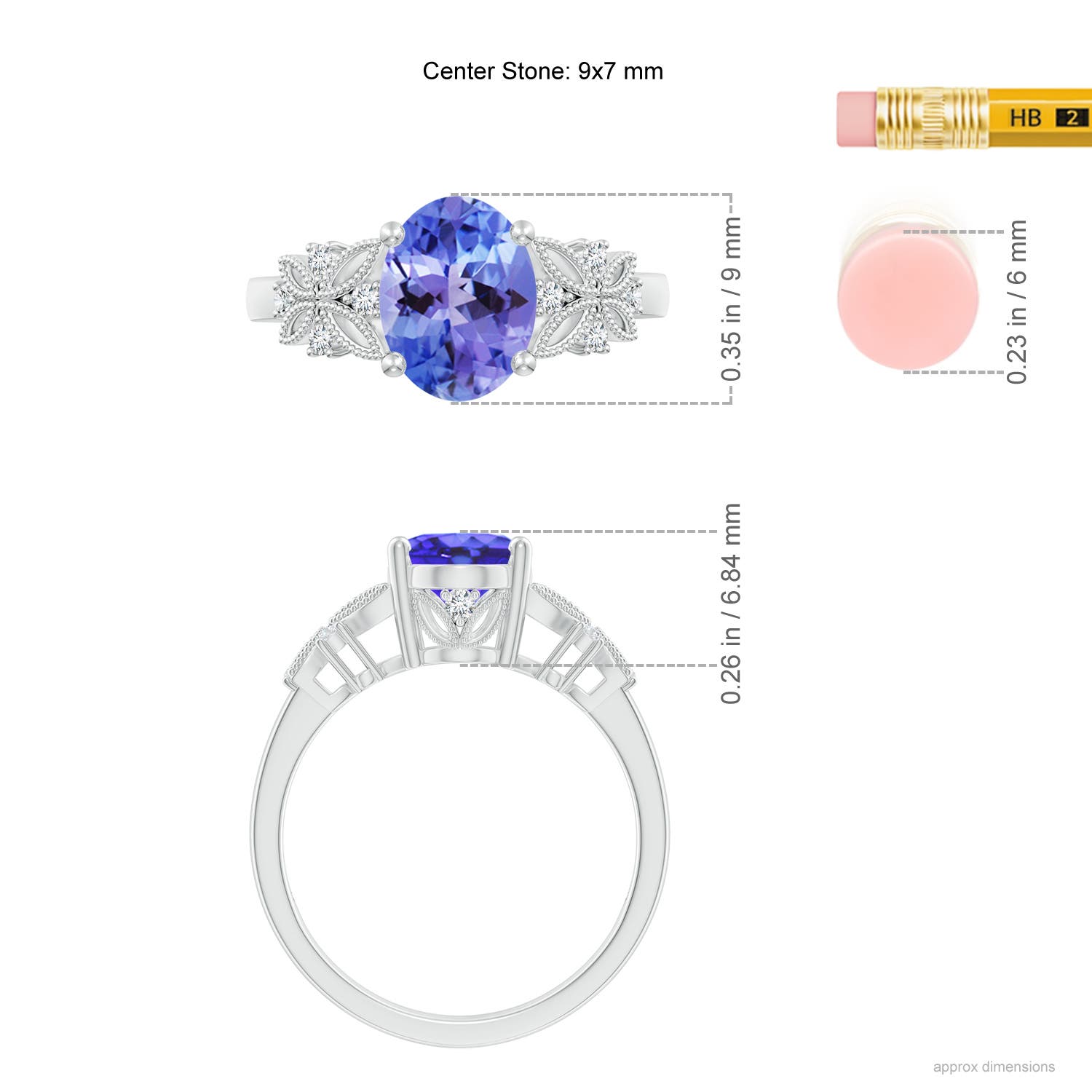 AA - Tanzanite / 2.03 CT / 14 KT White Gold