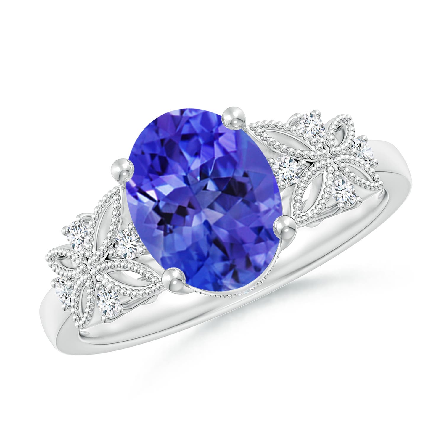 AAA - Tanzanite / 2.03 CT / 14 KT White Gold