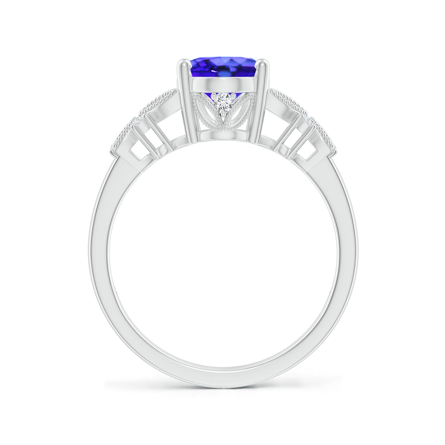 AAA - Tanzanite / 2.03 CT / 14 KT White Gold